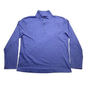 J. Crew Mens Large Blue Purple 100% Cotton Quarter Zip Pullover Sweater 02638